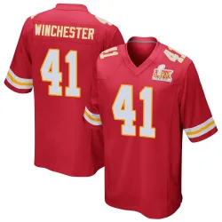Youth James Winchester Kansas City Chiefs No.41 Game Team Color Super Bowl LIX Jersey - Red