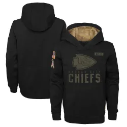 Youth Kansas City Chiefs No. 2020 Salute to Service Pullover Performance Hoodie - Black