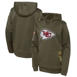 Youth Kansas City Chiefs No. 2022 Salute to Service Performance Pullover Hoodie - Olive