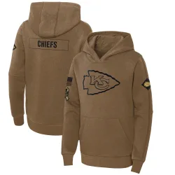 Youth Kansas City Chiefs No. 2023 Salute to Service Club Fleece Pullover Hoodie - Brown