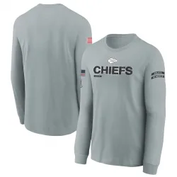 Youth Kansas City Chiefs No. 2024 Salute To Service Long Sleeve T-Shirt - Gray