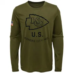 Youth Kansas City Chiefs No. Legend 2018 Salute to Service Performance Long Sleeve T-Shirt - Olive