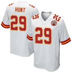 Youth Kareem Hunt Kansas City Chiefs No.29 Game Jersey - White