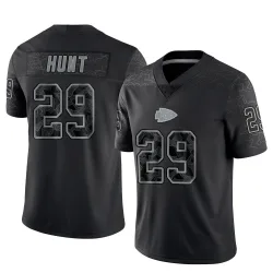 Youth Kareem Hunt Kansas City Chiefs No.29 Limited Reflective Jersey - Black