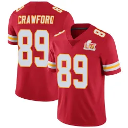 Youth Kekoa Crawford Kansas City Chiefs No.89 Limited Team Color Vapor Untouchable Super Bowl LIX Jersey - Red