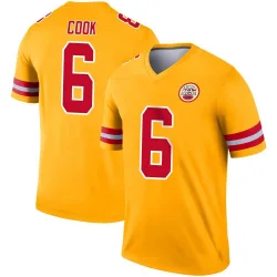 Youth Kenny Cook Kansas City Chiefs No.6 Legend Inverted Jersey - Gold