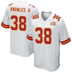 Youth Kevin Knowles II Kansas City Chiefs No.38 Game Super Bowl LIX Jersey - White