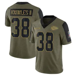 Youth Kevin Knowles II Kansas City Chiefs No.38 Limited 2021 Salute To Service Jersey - Olive