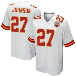 Youth Larry Johnson Kansas City Chiefs No.27 Game Jersey - White