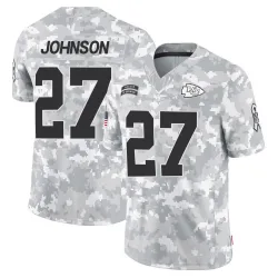 Youth Larry Johnson Kansas City Chiefs No.27 Limited 2024 Salute to Service Jersey - Arctic Camo
