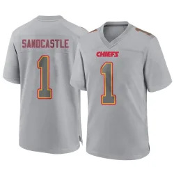 Youth Leon Sandcastle Kansas City Chiefs No.1 Game Atmosphere Fashion Jersey - Gray