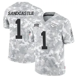 Youth Leon Sandcastle Kansas City Chiefs No.1 Limited 2024 Salute to Service Jersey - Arctic Camo