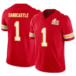 Youth Leon Sandcastle Kansas City Chiefs No.1 Limited Vapor F.U.S.E. Super Bowl LIX Jersey - Red