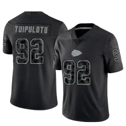 Youth Marlon Tuipulotu Kansas City Chiefs No.92 Limited Reflective Jersey - Black