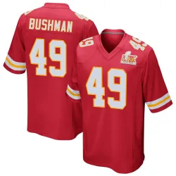 Youth Matt Bushman Kansas City Chiefs No.49 Game Team Color Super Bowl LIX Jersey - Red