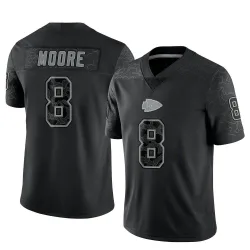 Youth Matt Moore Kansas City Chiefs No.8 Limited Reflective Jersey - Black