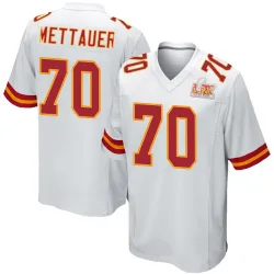 Youth McKade Mettauer Kansas City Chiefs No.70 Game Super Bowl LIX Jersey - White