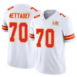 Youth McKade Mettauer Kansas City Chiefs No.70 Limited Vapor F.U.S.E. Super Bowl LIX Jersey - White