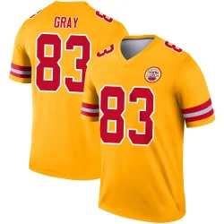 Youth Noah Gray Kansas City Chiefs No.83 Legend Inverted Jersey - Gold
