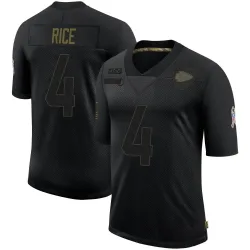Youth Rashee Rice Kansas City Chiefs No.4 Limited 2020 Salute To Service Jersey - Black