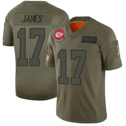 Youth Richie James Kansas City Chiefs No.17 Limited 2019 Salute to Service Jersey - Camo