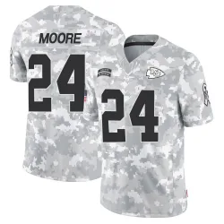 Youth Skyy Moore Kansas City Chiefs No.24 Limited 2024 Salute to Service Jersey - Arctic Camo
