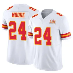 Youth Skyy Moore Kansas City Chiefs No.24 Limited Vapor F.U.S.E. Super Bowl LIX Jersey - White