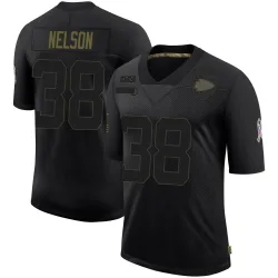Youth Steven Nelson Kansas City Chiefs No.38 Limited 2020 Salute To Service Jersey - Black