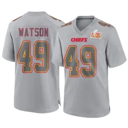 Youth Tre Watson Kansas City Chiefs No.49 Game Atmosphere Fashion Super Bowl LIX Jersey - Gray