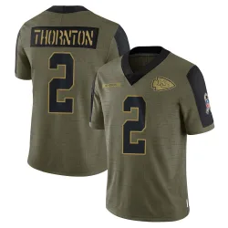 Youth Tyquan Thornton Kansas City Chiefs No.2 Limited 2021 Salute To Service Jersey - Olive